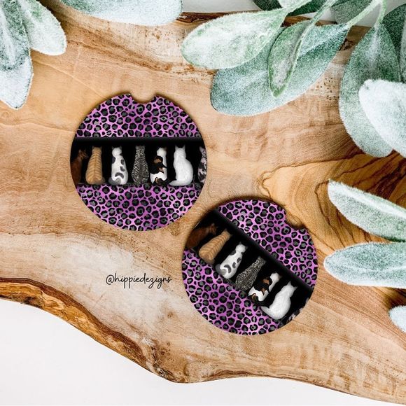 Cat Life Car Coaster Set | Cat Car Accessories - Picture 1 of 8